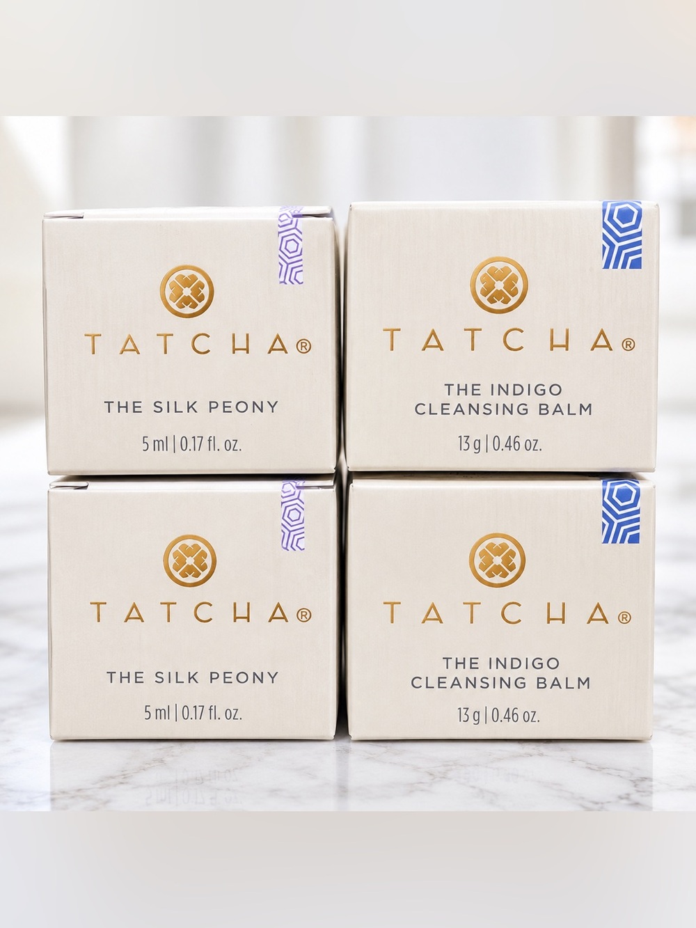 Tatcha Mini Skincare Set – 2 Silk Peony Eye Cream + 2 Indigo Cleansing Balm